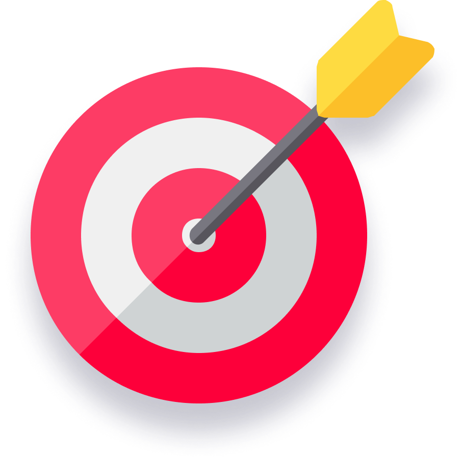 red and white target with an arrow in the bullseye